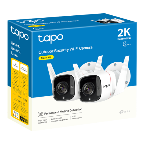 Pachet 2 Camere IP Wi-Fi, 2K, Audio bidirectional, IR 30M - TP-Link Tapo TapoC310P2 [2]