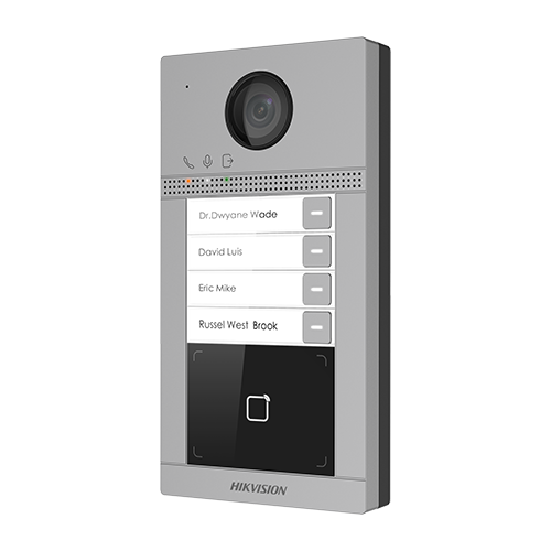Panou exterior videointerfon TCP/IP pentru 4 familii, Wi-Fi 2.4GHz, control acces integrat - HIKVISION DS-KV8413-WME1 [3]