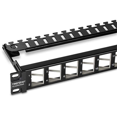 Patch Panel ecranat 24 porturi blank keystone inclinate 1U - TRENDnet TC-KP24SA [4]