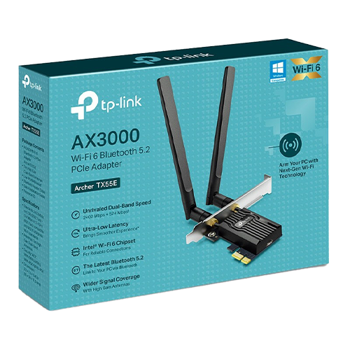 Placa de retea PCIe TP-Link Archer TX55E, AX3000, Dual-Band, Wi-Fi 6, Bluetooth 5.2 - TP-LINK ArcherTX55E [2]