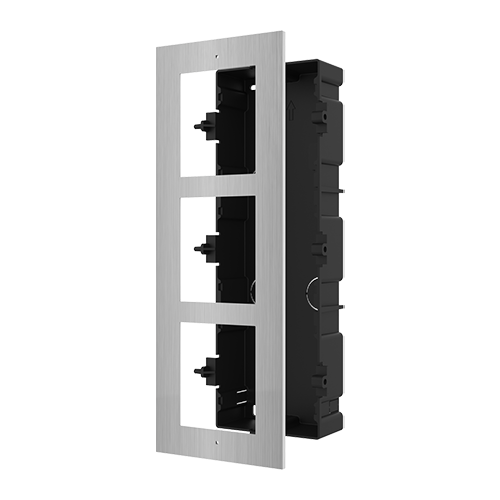 Rama montaj ingropat din otel inoxidabil, 3 module, pentru Interfon modular - HIKVISION DS-KD-ACF3-S [3]