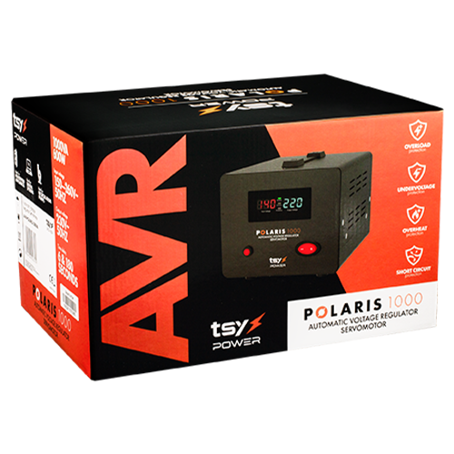 Regulator de tensiune cu servomotor, 1000VA, tensiune la intrare 150-260V, delay 6-180s AVR-POLARIS-1000VA [4]