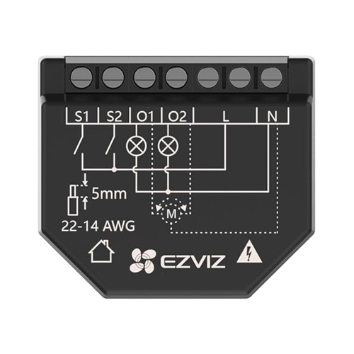 Releu inteligent Wi-Fi pentru aplicatii Smart Home EZVIZ, 2 canale 250Vc.a. max. 16A CS-T36-R100-WM [2]