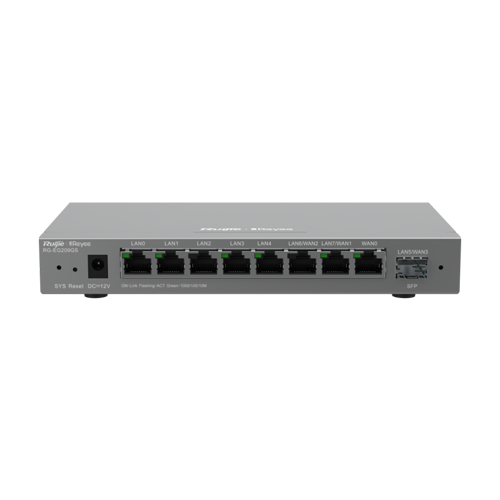 Router 8 porturi RJ45 1 Gbps, 1 port SFP 1 Gbps, 200 clienti, Multi-WAN, Cloud Management - Ruijie RG-EG209GS [1]