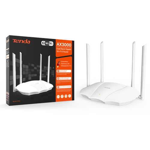 Router Wi-Fi 6, DualBand 2.4Ghz/5GHz, 574+2402Mbps, 4x6dBi, 4 porturi Gigabit - TENDA TND-RX9 [4]