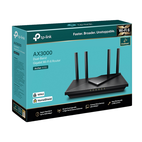 Router Wireless TP-Link Archer AX55 AX3000 Dual-Band Wi-Fi 6 Dual-Core CPU OFMA ArcherAX55 [4]