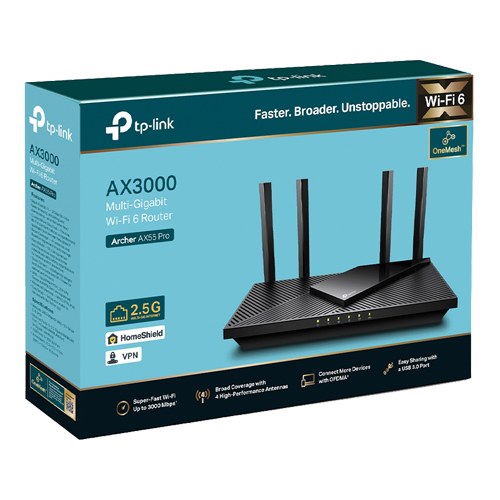 Router Wireless TP-Link Archer AX55 Pro AX3000 Dual-Band Wi-Fi 6 OFMA Beamforming HomeShield Archer AX55 Pro [4]