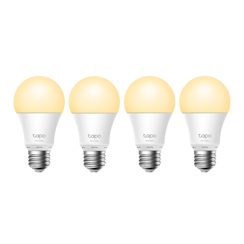 Set 4 becuri smart Wi-Fi, lumina calda 2700K ajustabila, 806 lm, E27 - TP-Link Tapo TapoL510E(4-pack) [1]