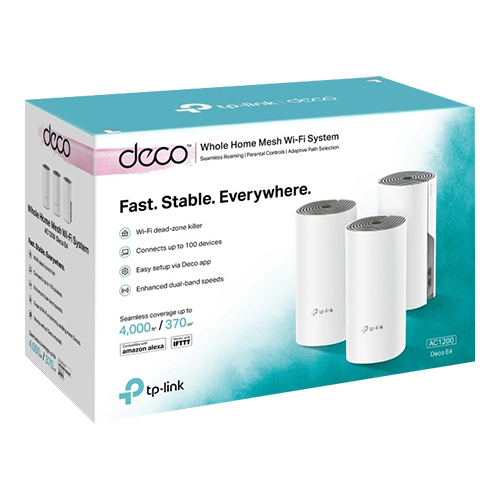 Sistem mesh Wi-Fi TP-LINK Deco E4 AC1200 (pachet de 3), Dual Band DecoE4(3-pack) [3]