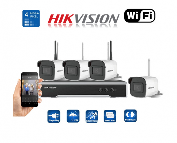 Sistem supraveghere kit complet camere ip wireless exterior 4 MP Hikvision cu hdd 1TB WD gata configurat [3]