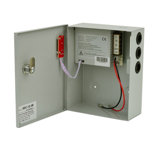Sursa de alimentare 12V, 3A, back-up in cabinet metalic SDC-12-3B [2]