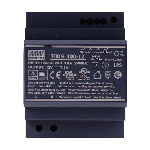 Sursa de alimentare in comutatie, 12V / 7.1A, sina DIN - MEAN WELL HDR-100-12 [1]