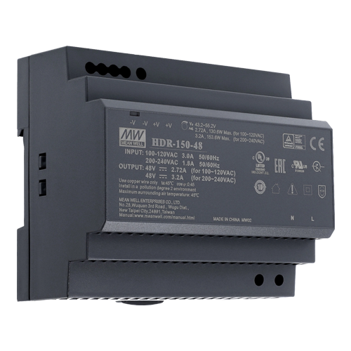 Sursa de alimentare in comutatie, 48V / 3.2A, sina DIN - MEAN WELL HDR-150-48 [1]