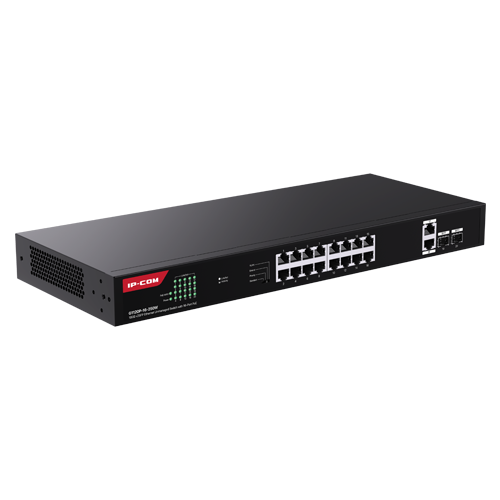 Switch 16 porturi Gigabit PoE, 2 x RJ45 Gigabit Uplink, 2 x SFP Gigabit, 1U - IP-COM G1120P-16-250W [3]