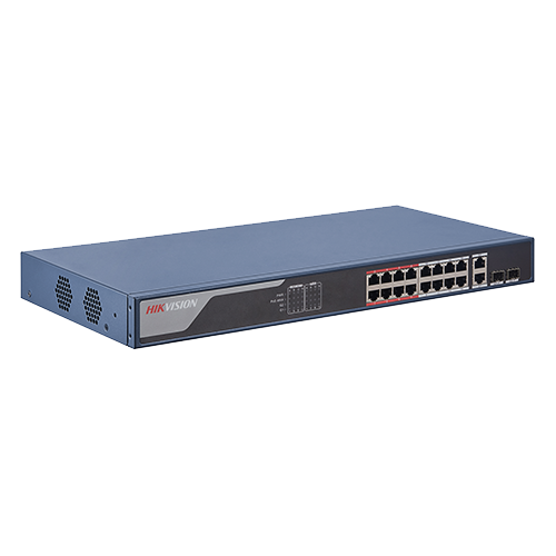 Switch 16 porturi PoE 100Mbps, 2 port uplink Gigabit, SMART Management - HIKVISION DS-3E1318P-EI [3]