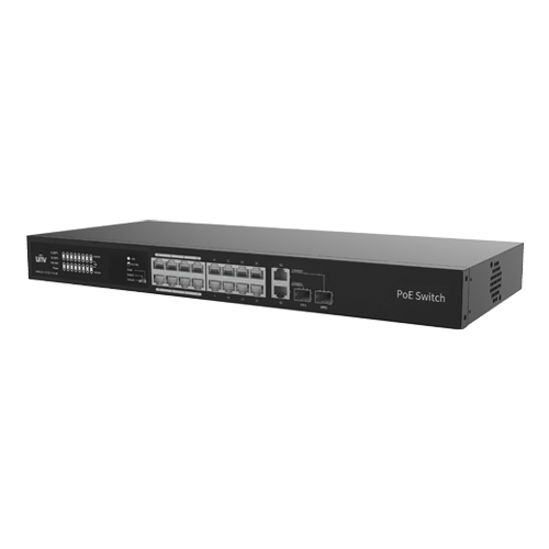 Switch 16 porturi PoE, 2 x Combo Uplink RJ45, Unmanaged - UNV NSW2020-16T2GC-POE-IN [3]