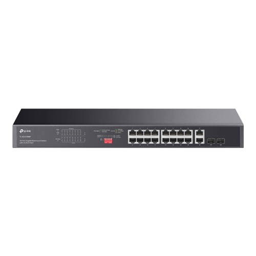 Switch 16 porturi PoE+ Gigabit, 2 porturi RJ45 Gigabit, 2 x Combo SFP Gigabit, Unmanaged - TP-Link TL-SG1218MP [1]