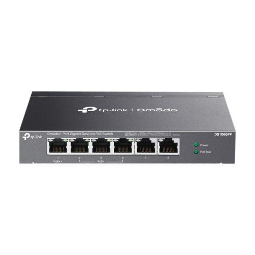 Switch 3 x RJ45 1G PoE+, 1 x RJ45 1G PoE++, 2 x RJ45 1G, Buget PoE 64W, Unanaged - TP-Link Omada DS106GPP [1]