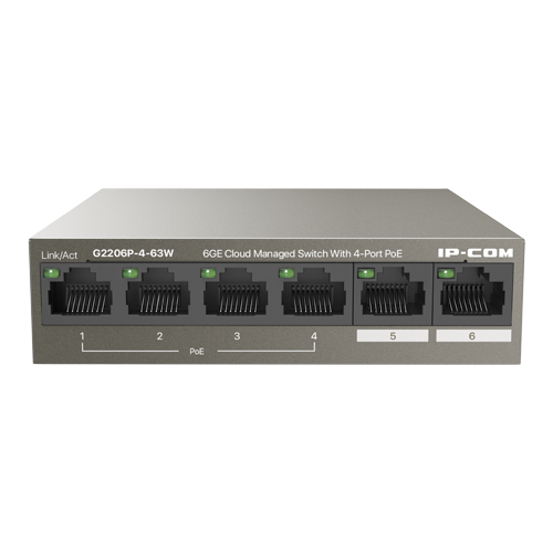 Switch 4 porturi Gigabit PoE+, 2 porturi RJ45 Gigabit, 58W, Management - IP-COM G2206P-4-63W [2]