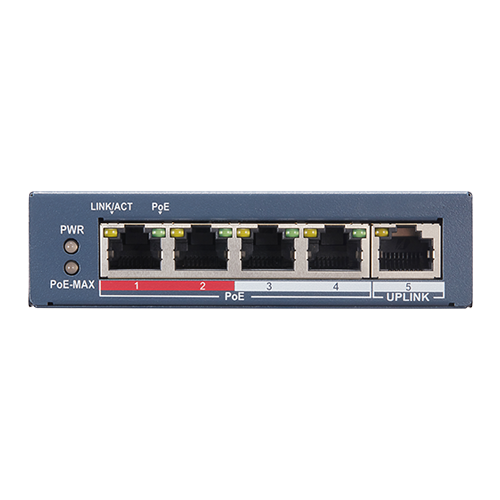 Switch 4 porturi PoE, 1 port uplink RJ45, SMART Management - HIKVISION DS-3E1105P-EI [4]