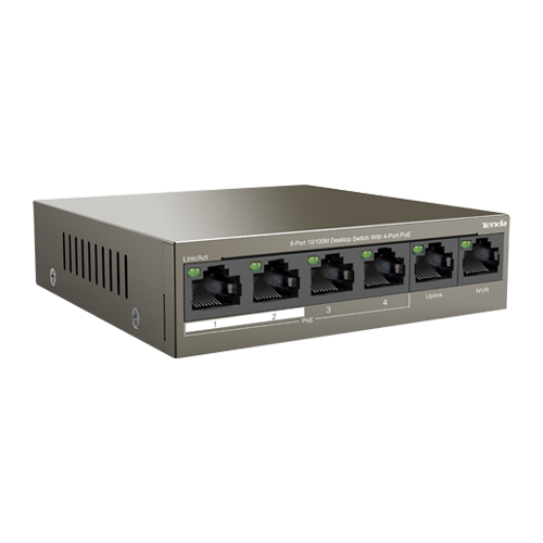 Switch 4 porturi PoE, 2 porturi uplink RJ45 10/100Mbps - TENDA TND-TEF1106P-4-63W [2]