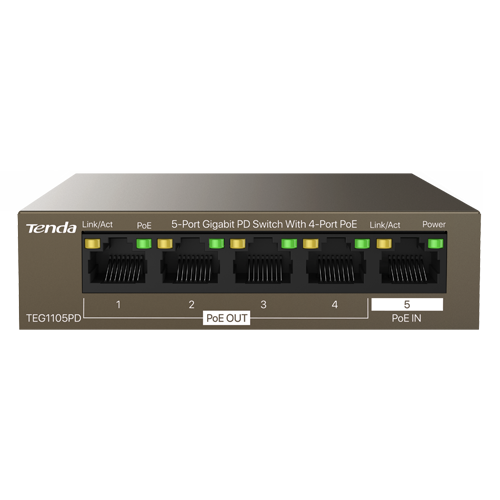 Switch 4 porturi PoE OUT, 1 port PoE IN, Gigabit - TENDA TND-TEG1105PD [2]