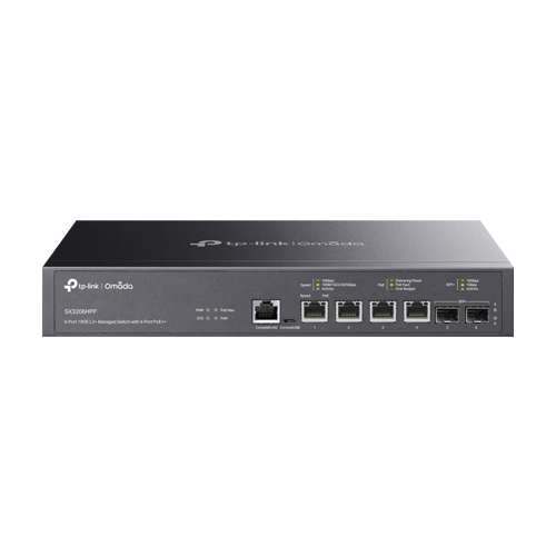 Switch 4 porturi PoE RJ45 10G, 2 porturi SFP+ 10G, L2 Management, 1U - TP-Link Omada SX3206HPP [1]