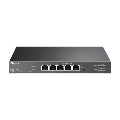Switch 4 porturi PoE RJ45 2.5G, 1 port RJ45 2.5G, Unmanaged - TP-Link TL-SG105PP-M2 [1]