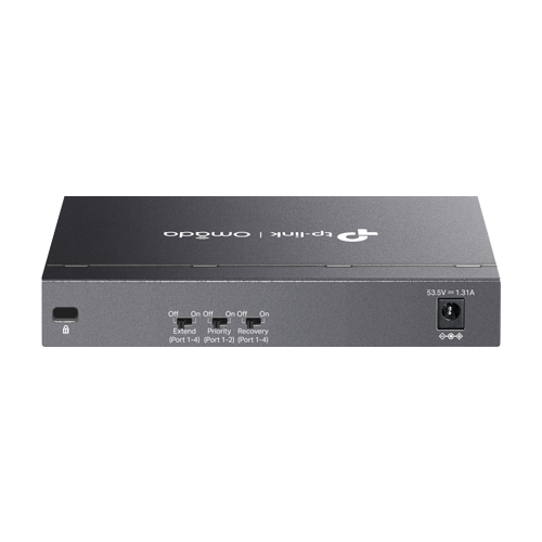 Switch 4 x RJ45 10/100 Mbps PoE, 2 x RJ45 10/100 Mbps, Buget PoE 67W, Unanaged - TP-Link Omada DS106P [2]