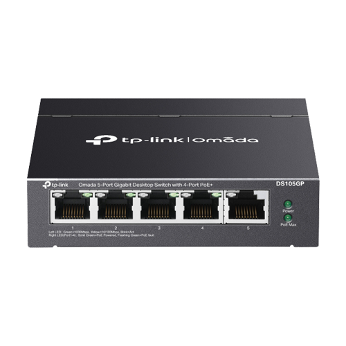 Switch 4 x RJ45 Gigabit PoE, 1 x RJ45 1G, Buget PoE 65W, Unanaged - TP-Link Omada DS105GP [1]