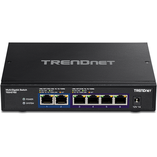 Switch 6 porturi, 4 x 2.5G si 2 x 10G , Fanless - TRENDnet TEG-S762 [2]