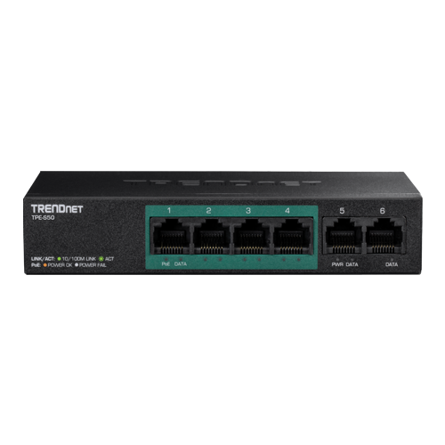 Switch 6 porturi Fast Ethernet PoE+ 60W - TRENDnet TPE-S50 [2]
