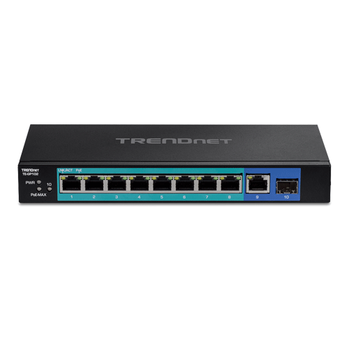 Switch 8 porturi Gigabit PoE+ 58W, 1 port Gigabit, 1 port SFP - TRENDnet TE-GP102 [2]
