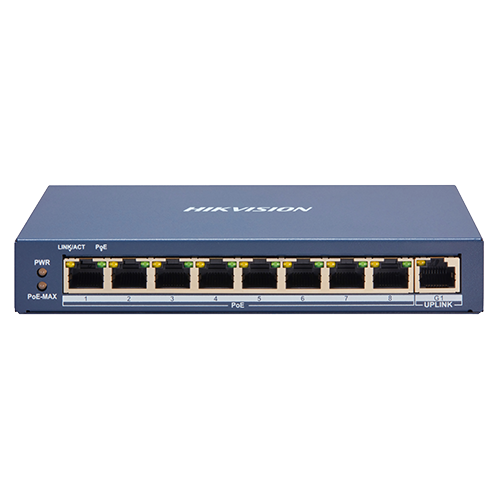 Switch 8 porturi PoE, 1 port uplink RJ45, SMART Management - HIKVISION DS-3E1309P-EI [2]