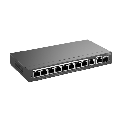 Switch 8 porturi PoE+, 2 porturi GE, 1 port SFP, Gigabit, Cloud Management - Ruijie RG-ES210GS-P [2]