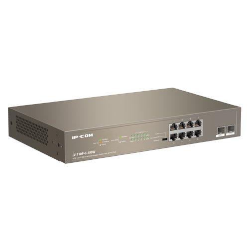 Switch 8 porturi PoE+ Gigabit, 2 porturi SFP Gigabit, 130W, 1U - IP-COM G1110P-8-150W [3]
