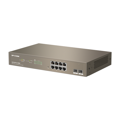 Switch 8 porturi PoE Gigabit, 2 porturi SFP Gigabit, Cloud Management - IP-COM G3310P-8-150W [2]