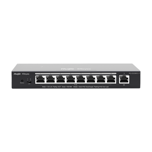 Switch 8 porturi PoE+ RJ45 Gigabit, 1 port uplink RJ45 Gigabit, L2 Cloud Management - Ruijie RG-ES209GC-P [1]
