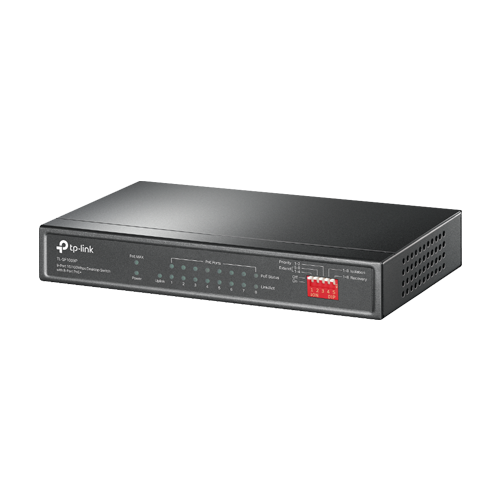 Switch 8 porturi RJ45 10/100 Mbps PoE, 1 x RJ45 10/100 Mbps, Buget PoE 65W, Unmanaged - TP-Link TL-SF1009P [1]