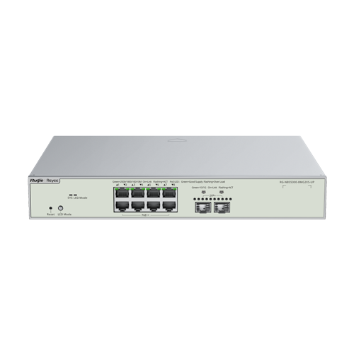 Switch 8 porturi RJ45 2.5G PoE++, 2 porturi SFP+ 10G, L3 Cloud Management - Ruijie RG-NBS5300-8MG2XS-UP [1]