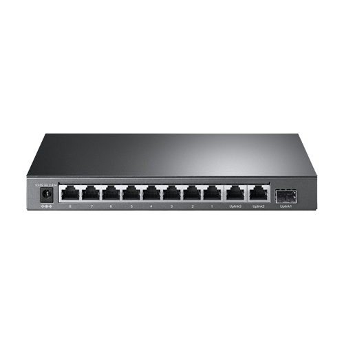Switch 8 x RJ45 10/100 Mbps PoE, 2 x RJ45 1G, 1 x SFP 1G, Buget PoE 124W, Unmanaged - TP-Link TL-SL1311MP [2]