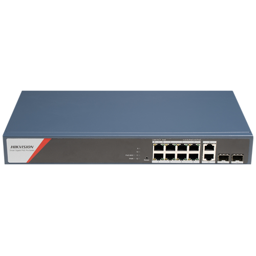Switch 8 x RJ45 1G PoE 802.3af/at/bt, 2 x RJ45 1G, 2 x SFP 1G, Management - HIKVISION DS-3E1512HP-SI-8P2T2F [1]