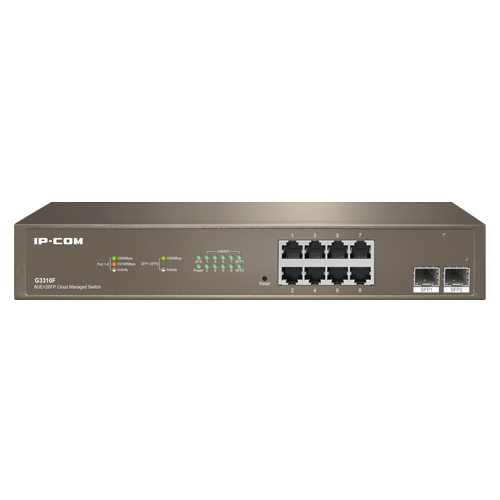 Switch 8 x RJ45 Gigabit, 2 x SFP Gigabit Uplink, Cloud Management - IP-COM G3310F [1]