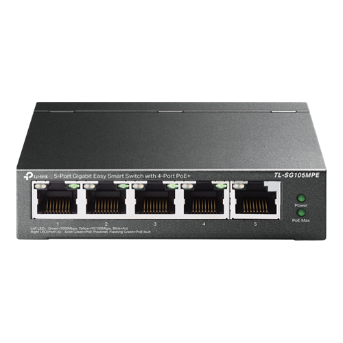 Switch Easy Smart, 4 porturi PoE RJ45 Gigabit, 1 port RJ45 Gigabit, Managed - TP-Link TL-SG105MPE [1]