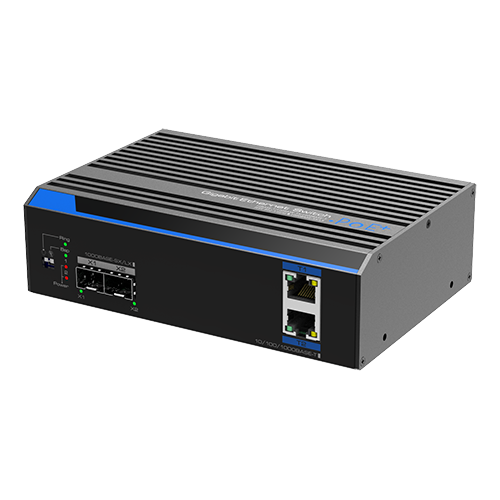 Switch industrial 2 porturi Gigabit HPoE, 2 porturi uplink SFP/RJ45 - UTEPO UTP7202GE-POE [2]