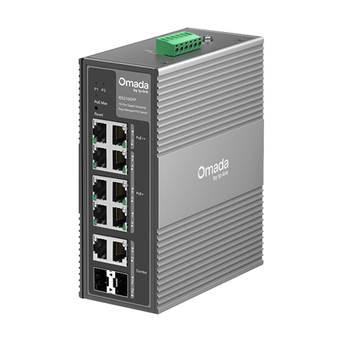 Switch industrial 8 x RJ45 1G PoE+/PoE++, 2 x combo SFP/RJ45 1G, Easy Managed - TP-Link Omada IES210GPP [1]
