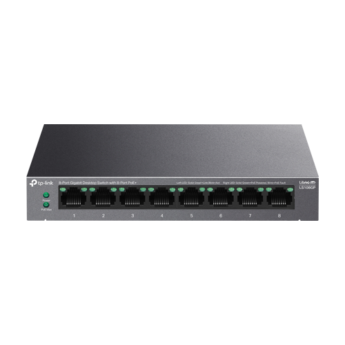 Switch LiteWave, 8 x RJ45 Gigabit PoE, Buget PoE 62W, Unmanaged - TP-Link LS108GP [1]