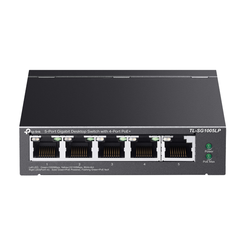 Switch TL-SG1005LP, 4 porturi PoE Gigabit, 1 port RJ45 Gigabit, Unmanaged - TP-Link TL-SG1005LP [1]