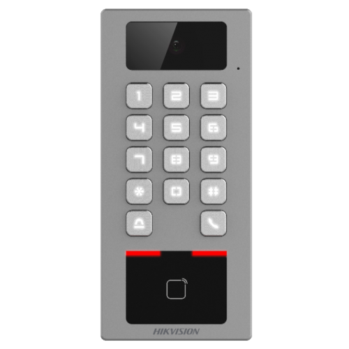 Terminal control acces si interfon cu tastatura si cititor card, rezolutie 2MP, Wi-Fi, RS485, Alarma - HIKVISION DS-K1T502DBWX-C [1]