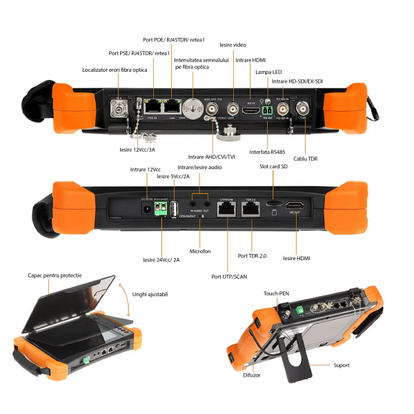 Tester CCTV profesional T9-MOVTADHS+ cu ecran de 8 inch, POE, OPM, VFL, TDR [2]